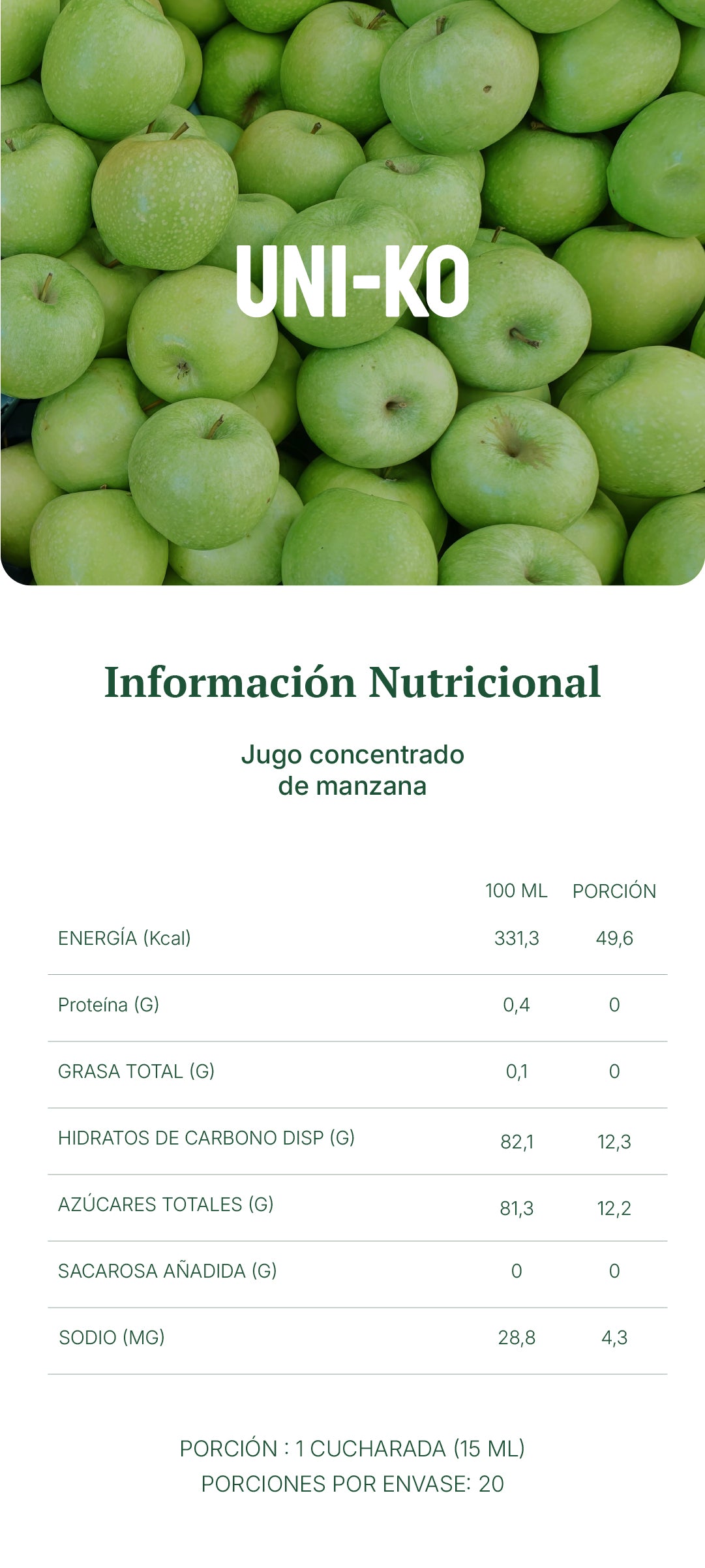 Información nutricional