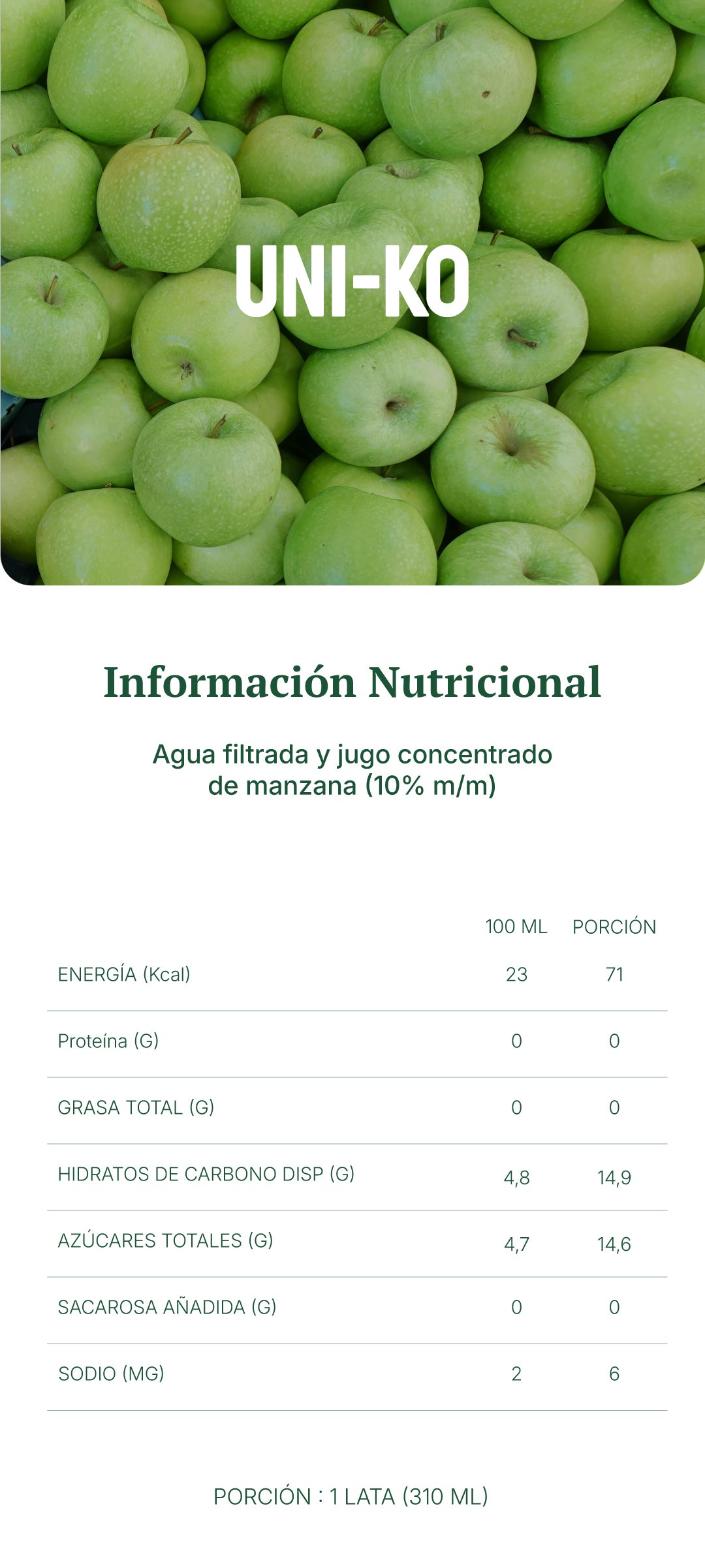 Información nutricional
